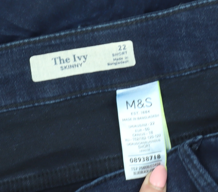 Marks and Spencer Women's Blue Skinny Jeans Size 22 Plus