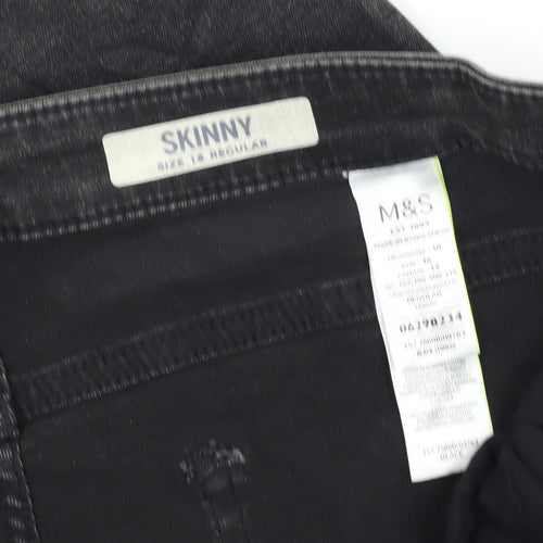 Marks and Spencer Black Skinny Jeans, Size 18, Women's