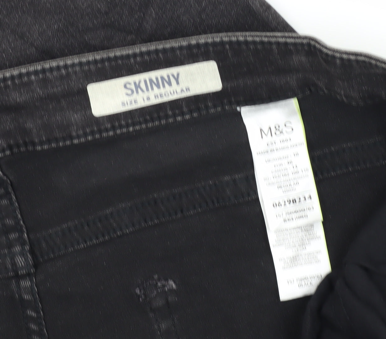 Marks and Spencer Black Skinny Jeans, Size 18, Women's