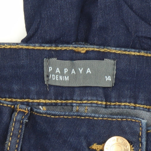 Papaya Women's Blue Straight Leg Jeans Size 14