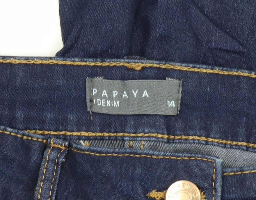 Papaya Women's Blue Straight Leg Jeans Size 14