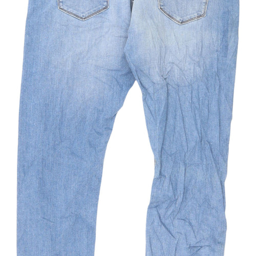 Marks and Spencer Men's Blue Straight Slim Jeans