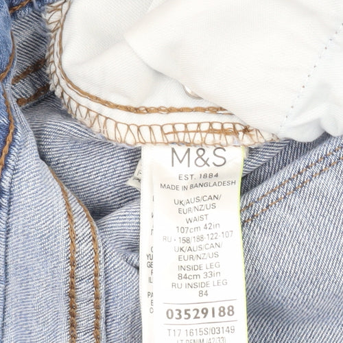 Marks and Spencer Men's Blue Straight Slim Jeans