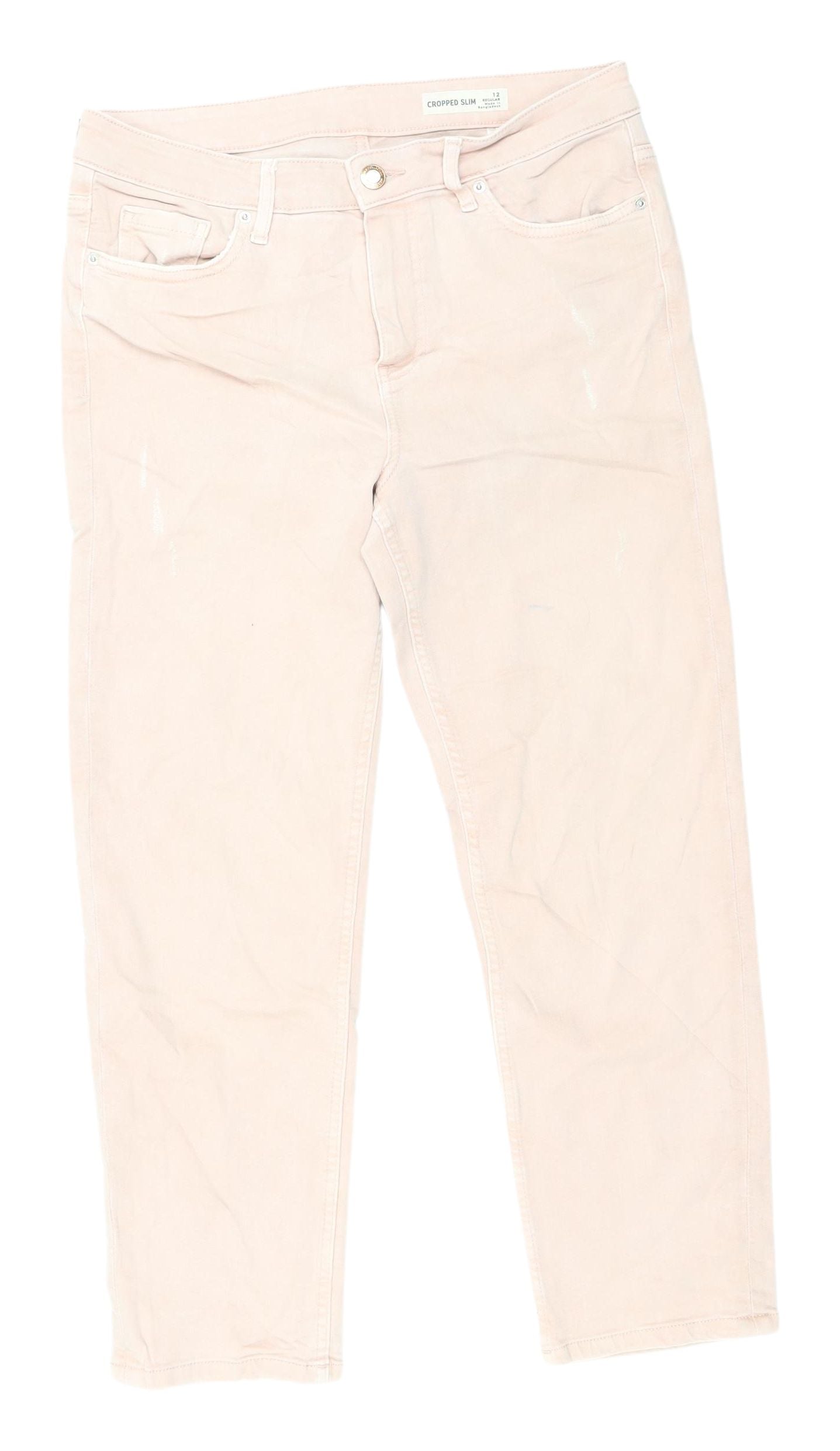 Marks and Spencer Women's Pink Cropped Slim Jeans Size 12