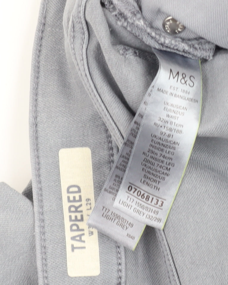 Marks and Spencer Men's Grey Tapered Jeans L