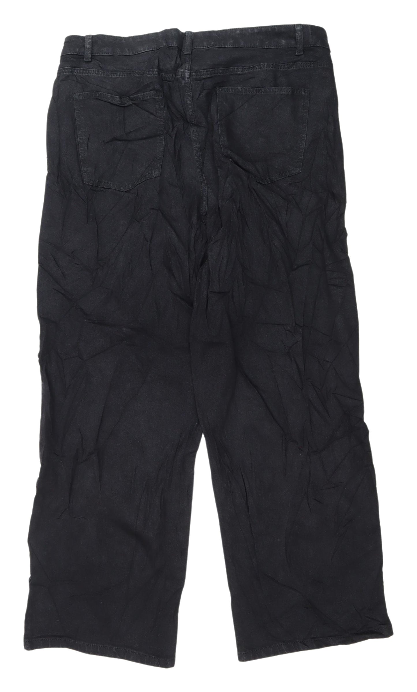 Marks and Spencer Women's Black Wide-Leg Jeans Size 20