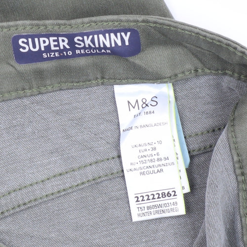 Marks and Spencer Women's Green Skinny Jeans Size 10