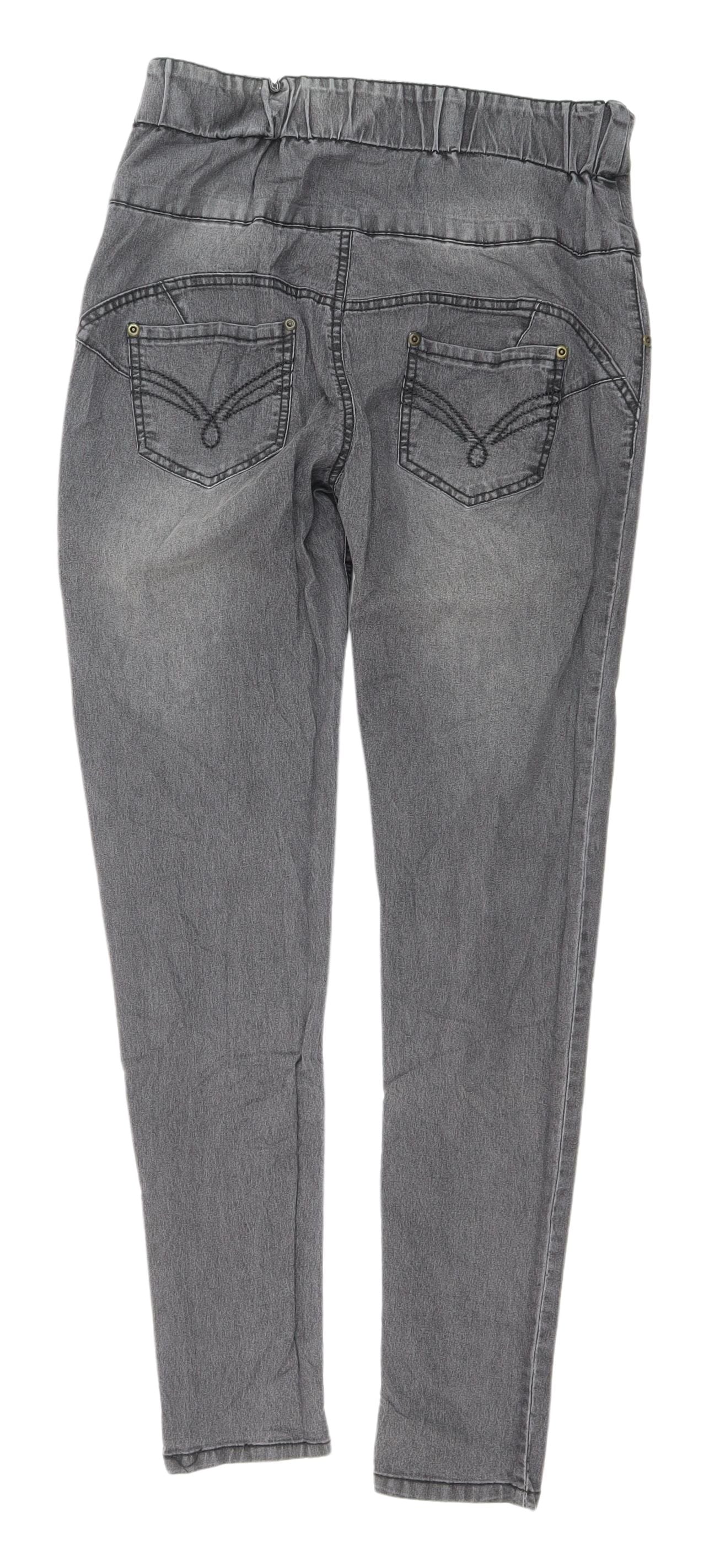 Avon Women's Grey Jegging Elastic Waist Jeans Size 10-12