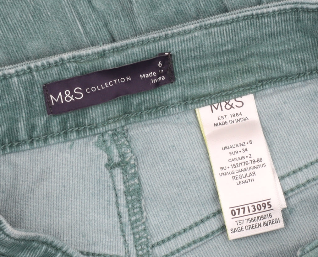 Marks & Spencer Slim Green Trousers Women Size 6
