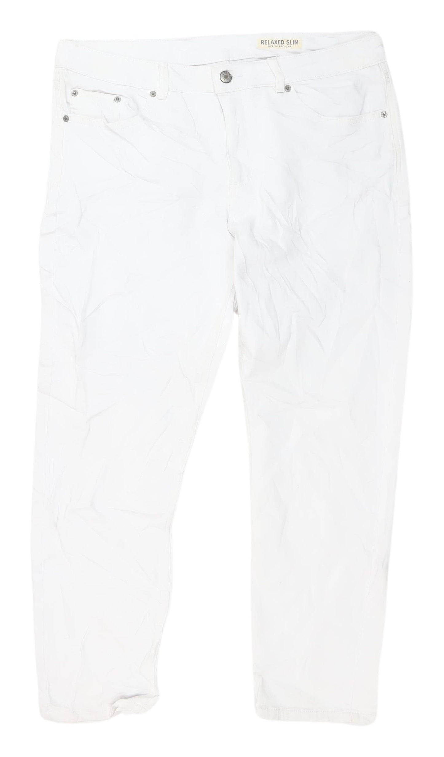 Marks & Spencer Women's White Relaxed Jeans Size 14
