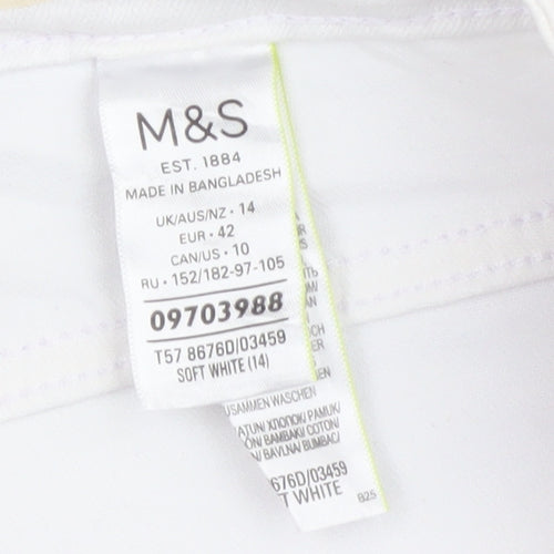 Marks & Spencer Women's White Relaxed Jeans Size 14