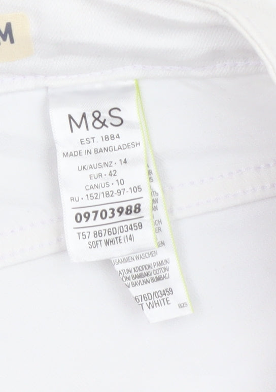 Marks & Spencer Women's White Relaxed Jeans Size 14