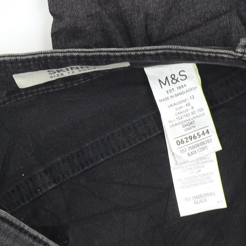 Marks and Spencer Black Skinny Jeans, Size 12