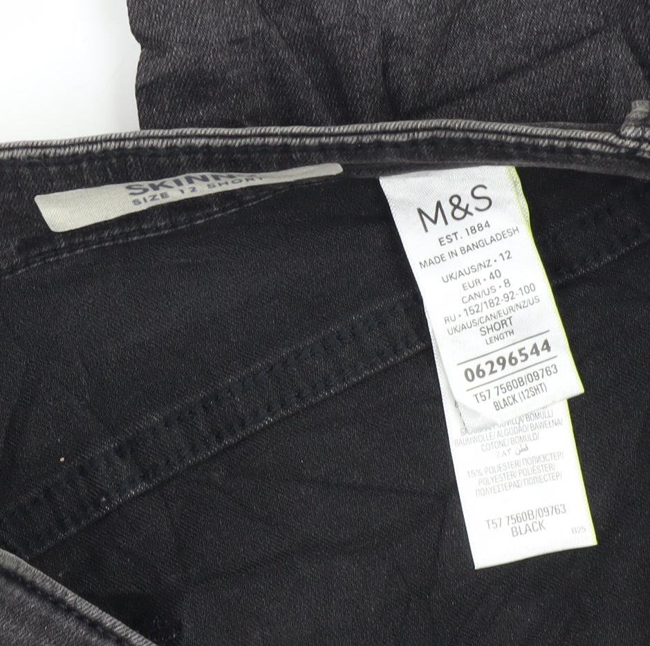 Marks and Spencer Black Skinny Jeans, Size 12