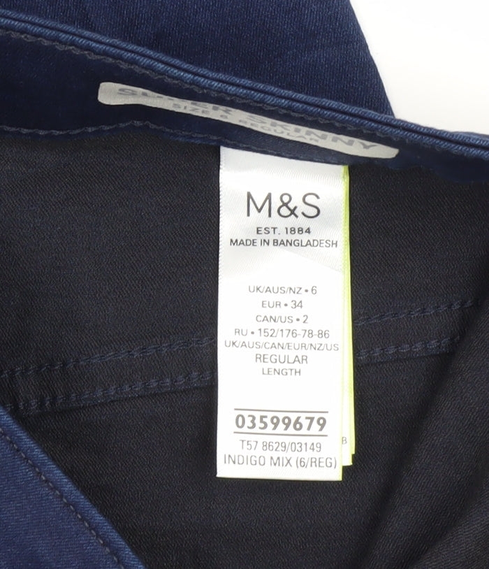 Marks & Spencer Women's Skinny Blue Jeans Size 6