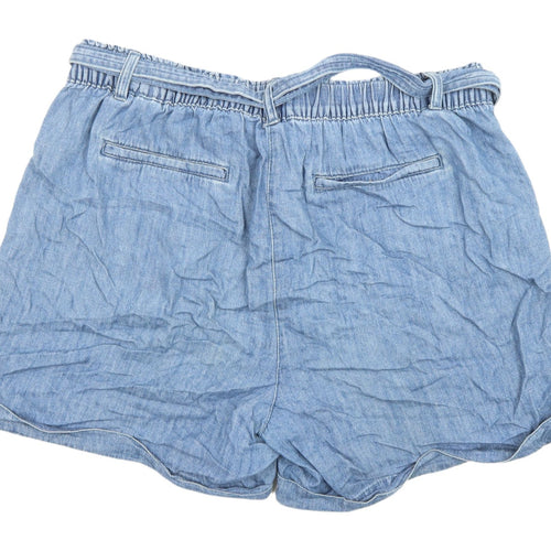 Marks & Spencer Women's Blue Paperbag Denim Shorts