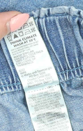 Marks & Spencer Women's Blue Paperbag Denim Shorts