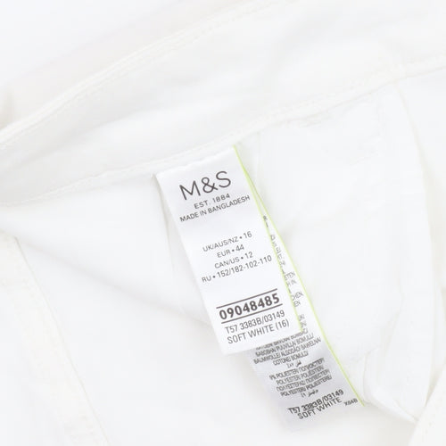 Marks and Spencer Women's White Shorts, Size 16