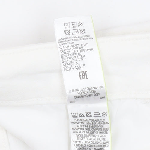 Marks and Spencer Women's White Shorts, Size 16