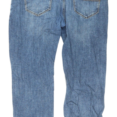 Marks and Spencer Men's Blue Straight Jeans 34W 29L