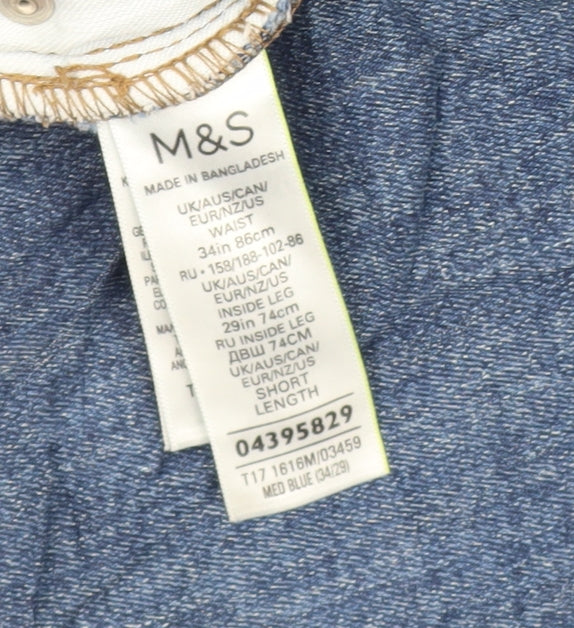 Marks and Spencer Men's Blue Straight Jeans 34W 29L