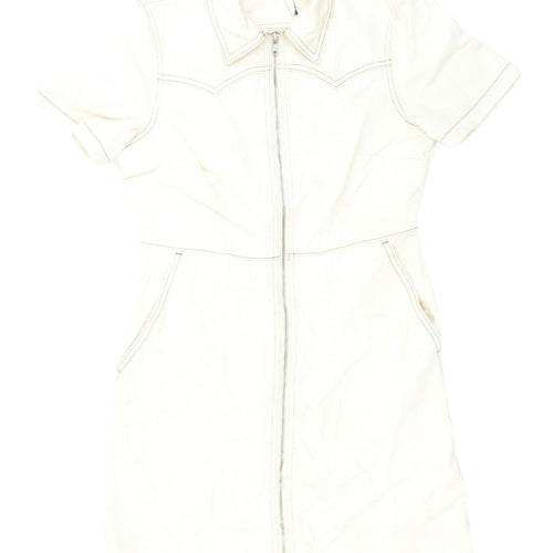 Marks and Spencer Ivory Cotton Shirt Dress Size 10
