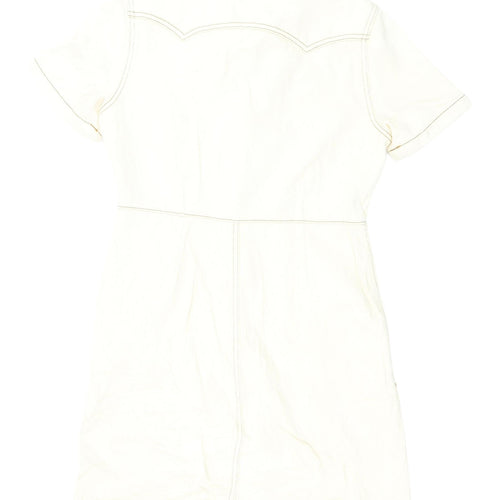 Marks and Spencer Ivory Cotton Shirt Dress Size 10