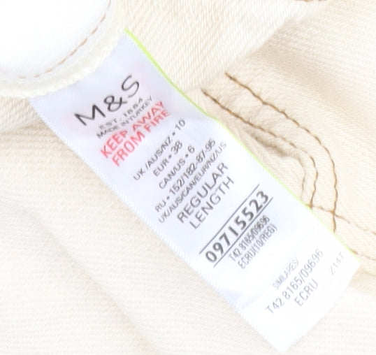 Marks and Spencer Ivory Cotton Shirt Dress Size 10