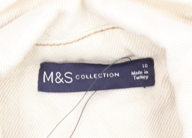 Marks and Spencer Ivory Cotton Shirt Dress Size 10