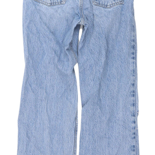 Zara Women’s Blue Distressed Straight Jeans Size 6