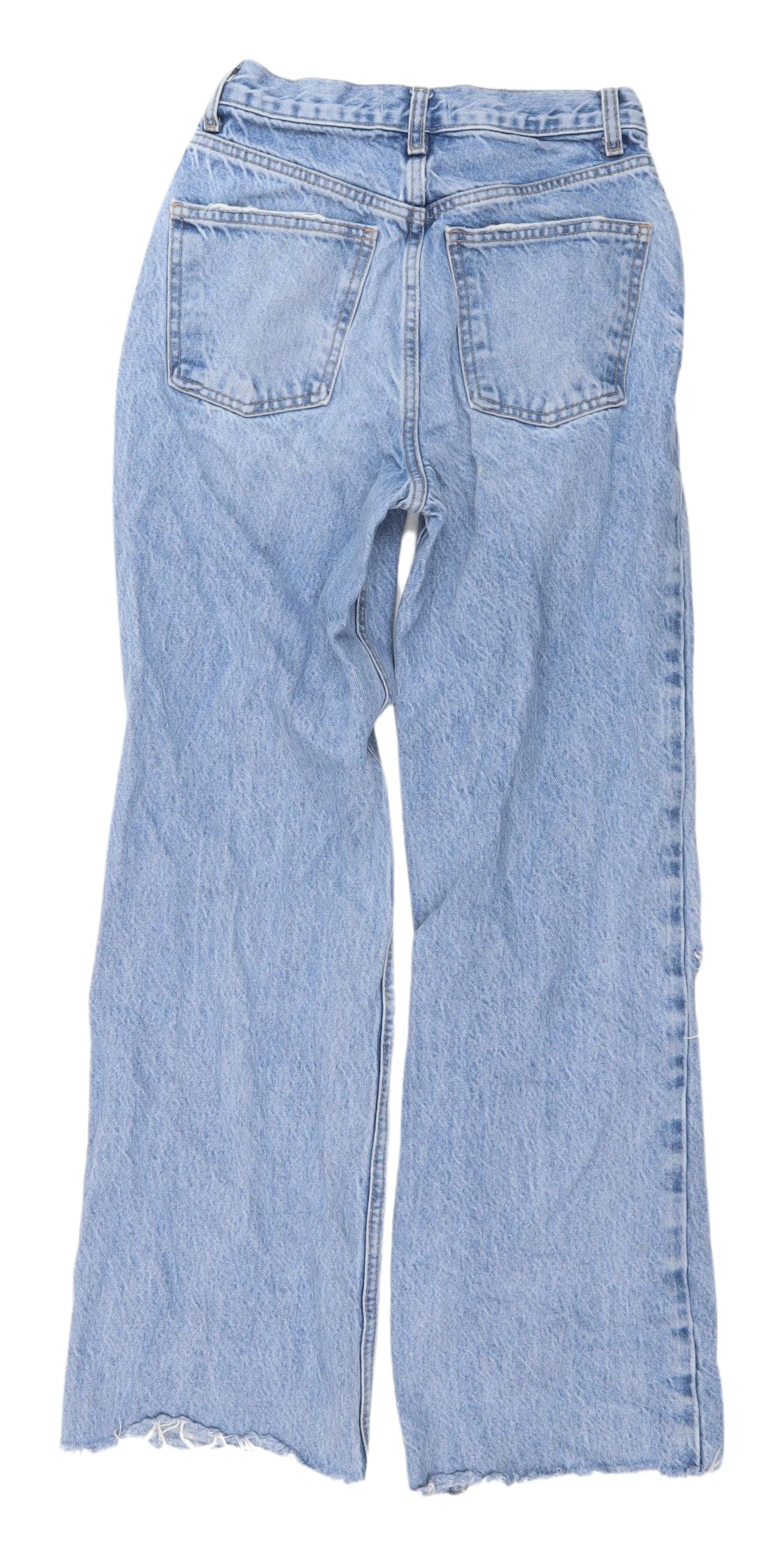 Zara Women’s Blue Distressed Straight Jeans Size 6