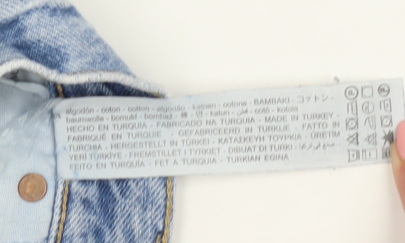 Zara Women’s Blue Distressed Straight Jeans Size 6