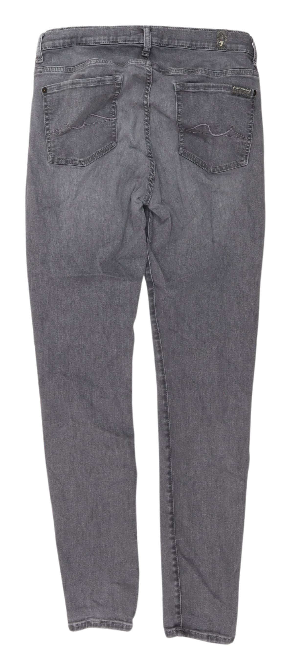 7 For All Mankind Grey Skinny Slim Jeans - Size 10