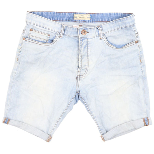 Next Men's Blue Slim Fit Chino Shorts Size 32
