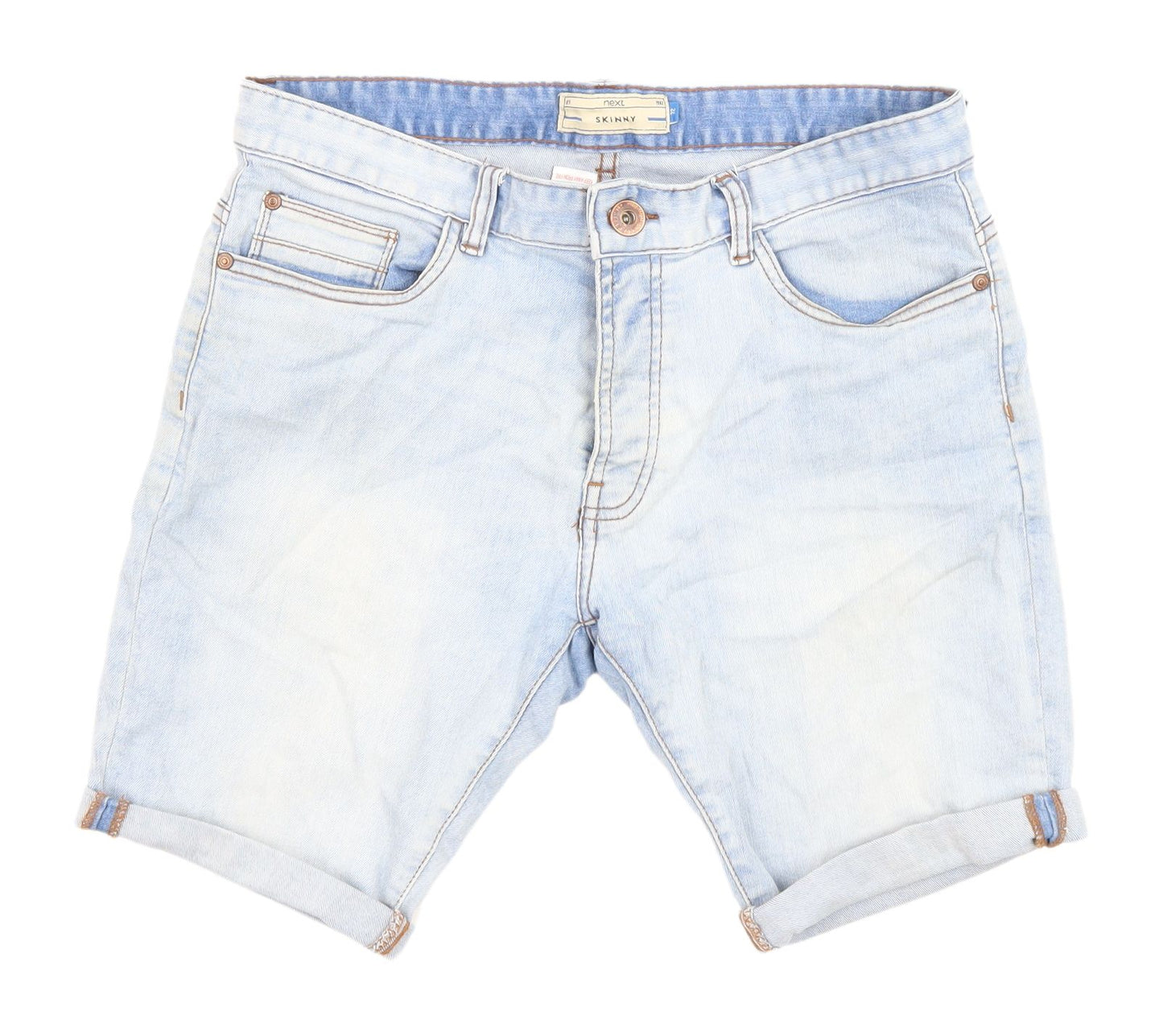 Next Men's Blue Slim Fit Chino Shorts Size 32