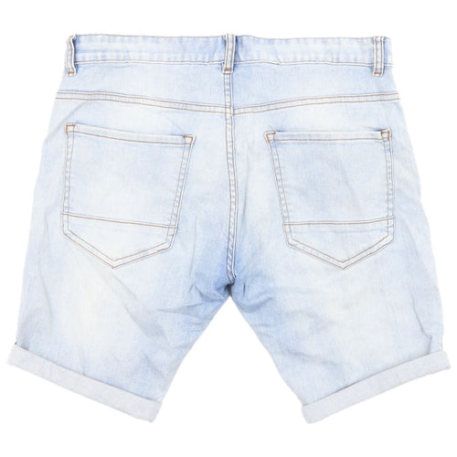 Next Men's Blue Slim Fit Chino Shorts Size 32