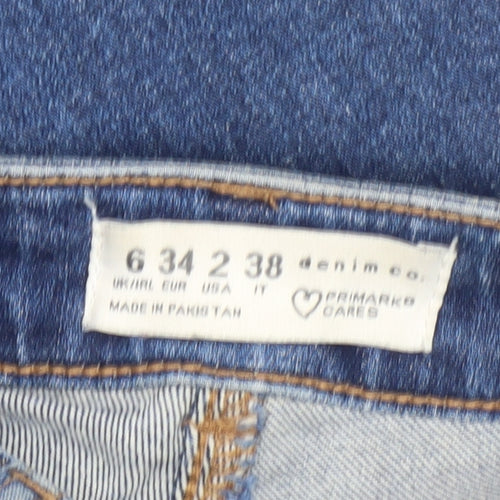Denim Co Women’s Blue Distressed Skinny Jeans Size 6
