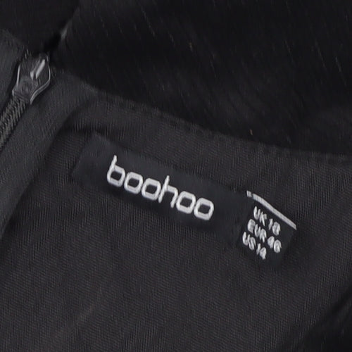 Boohoo Women's Black Collared Dress Size 16