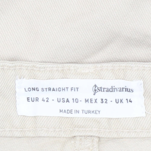 Stradivarius Women's Beige Straight Jeans Size 14