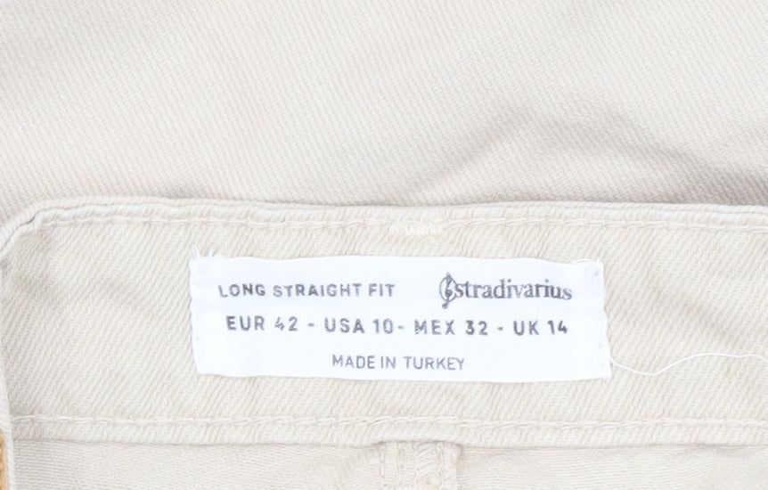 Stradivarius Women's Beige Straight Jeans Size 14