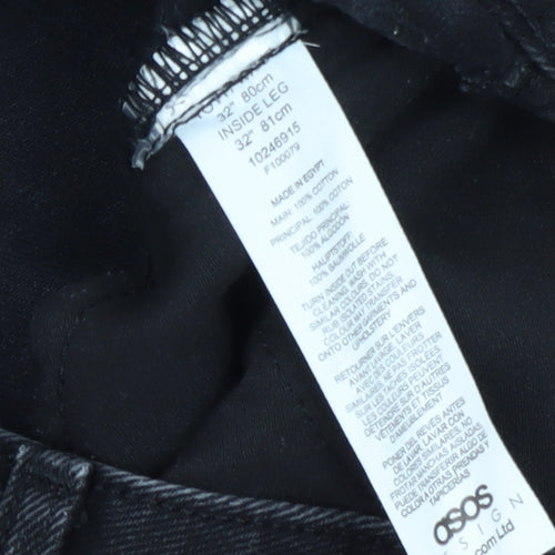 ASOS Design Women's Black Straight Leg Jeans Size 32