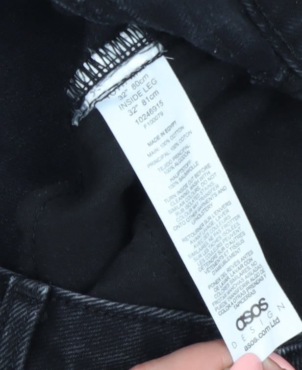 ASOS Design Women's Black Straight Leg Jeans Size 32