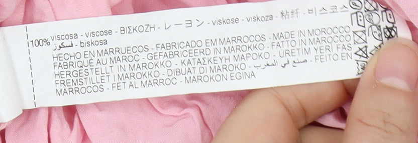 Zara Women's Pink Button-Up Shirt Size 14 Spring Essential