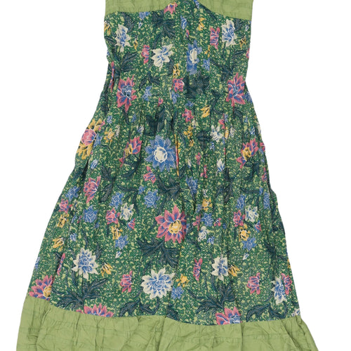 Anthropologie Floral Maxi Dress Size 14 Green Multicoloured