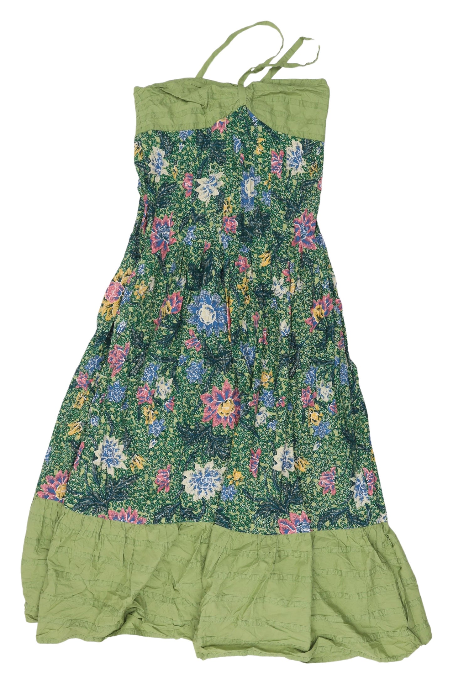 Anthropologie Floral Maxi Dress Size 14 Green Multicoloured