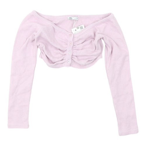Zara Women’s Pink V-Neck Cardigan S