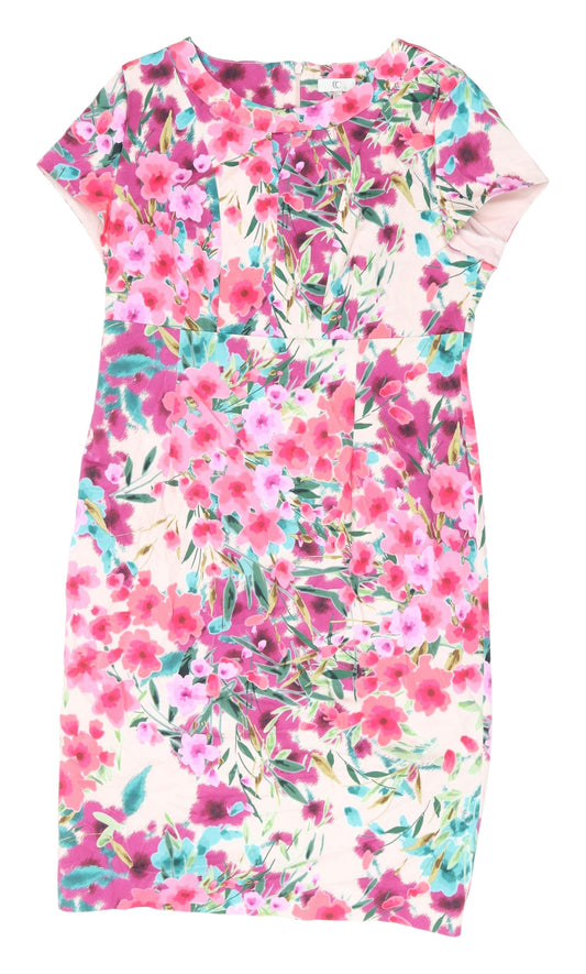 CC Women's Floral Shift Dress Multicoloured Size 14