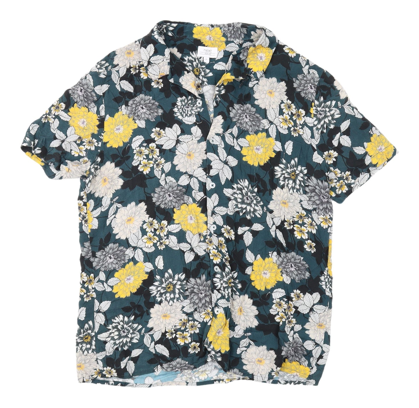 Next Men's Multicoloured Floral Slim Fit Shirt XL