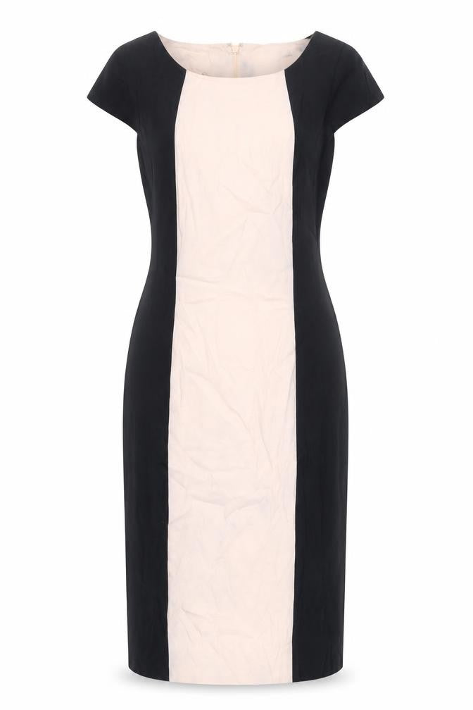 Front view of French Connection Women's Black Ivory Sheath Dress, size 8