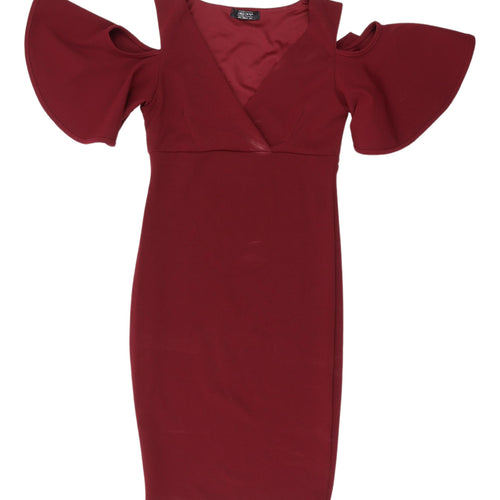 Girls on Film Red Bodycon Dress, UK 8, Classic Elegance